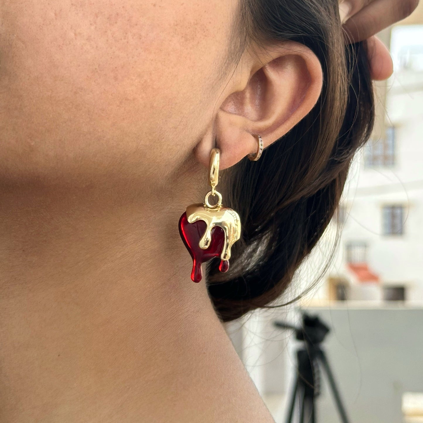 Blood Heart Earring
