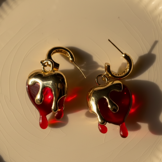 Blood Heart Earring